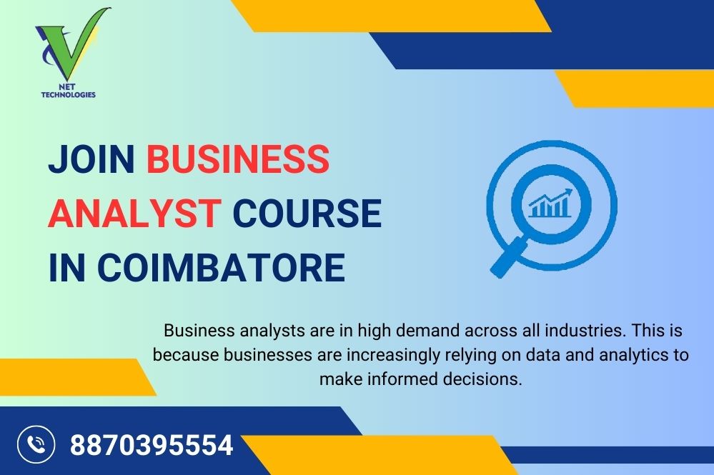 Ready to level up your career? 🚀 Join the Business Analyst course at VNet Academy in Coimbatore!